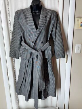 Vintage Guy Laroche Pinstripe Skirt Set